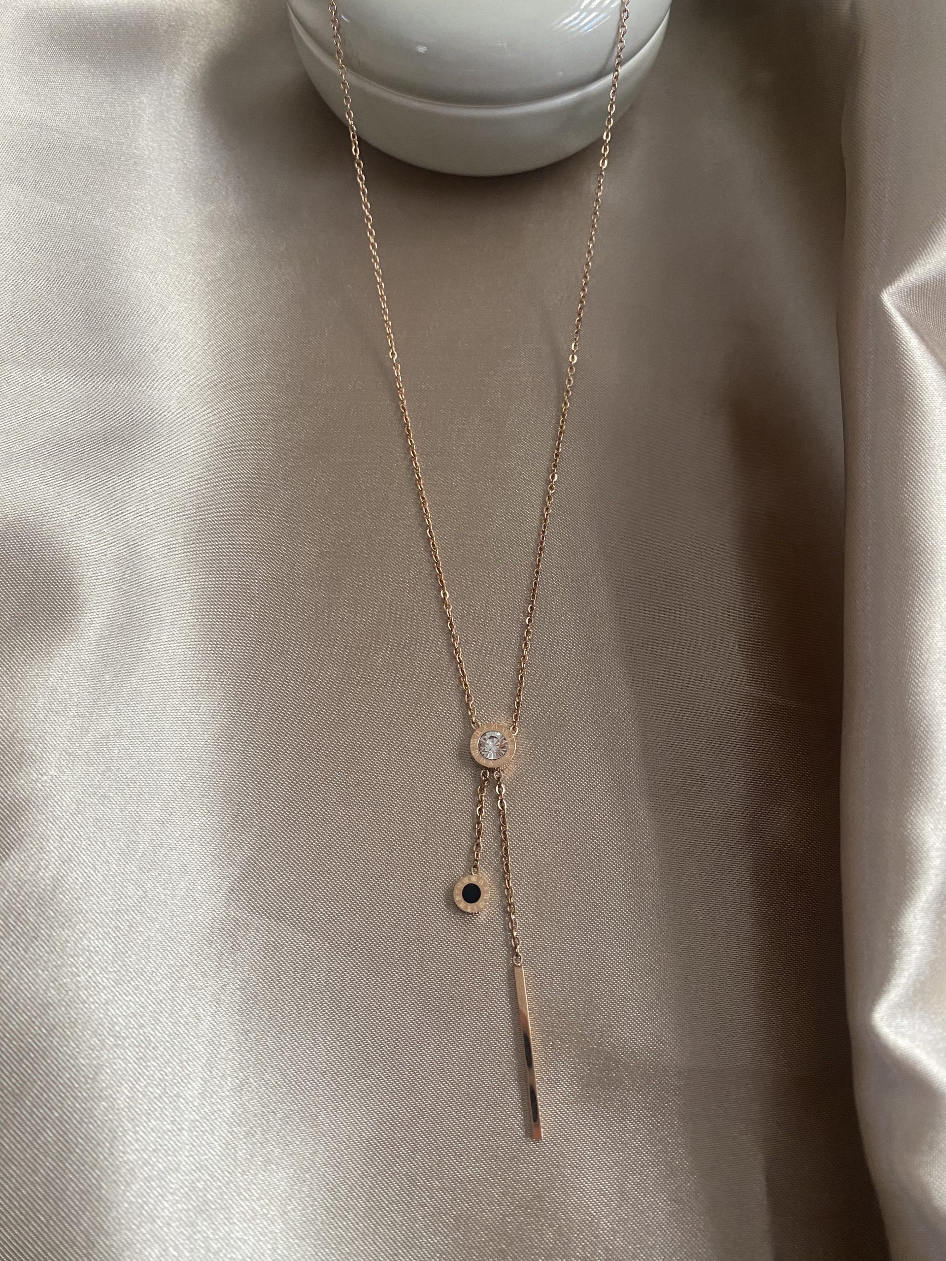 Bar Rosegold Çelik Kolye 3 Bar Rosegold Çelik Kolye - Görsel 3