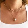 Rosen Heart Kalpli İkili Gold Kolye 8 Gold Kalp Kolye 1