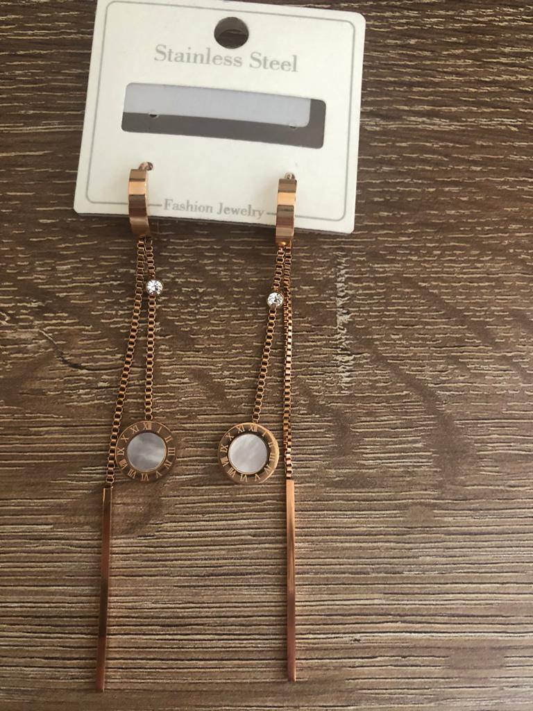 Sedef Ayrıntılı Rosegold Küpe 2 Sedef Ayrıntılı Rosegold Küpe - Görsel 2