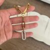 Uzun Celik Zincir Tasli Rosegold 3