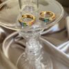Renkli Taşlı Halka Gold Küpe 6 Colorfuld Stoned Gold Earrings 1