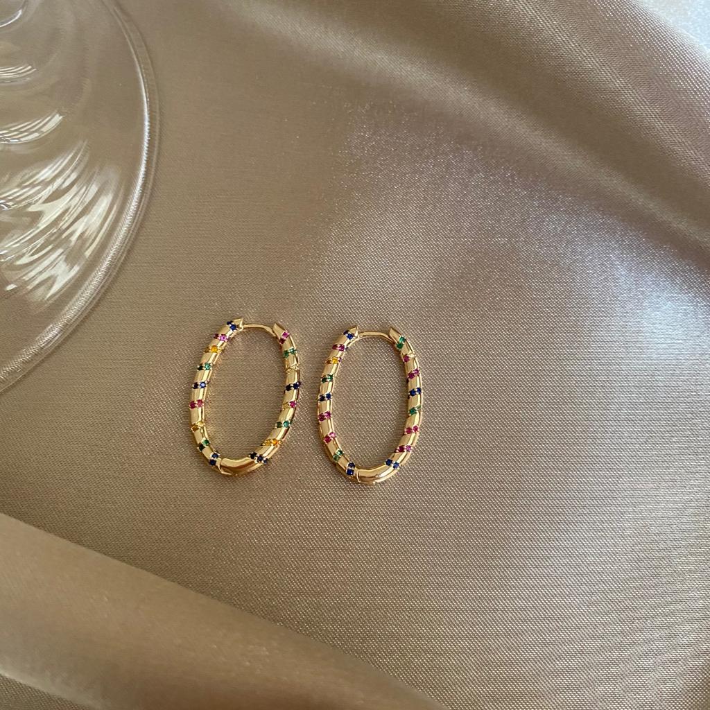 Monaco Style Gold Oval Küpe 1 Monaco Style Gold Oval Küpe