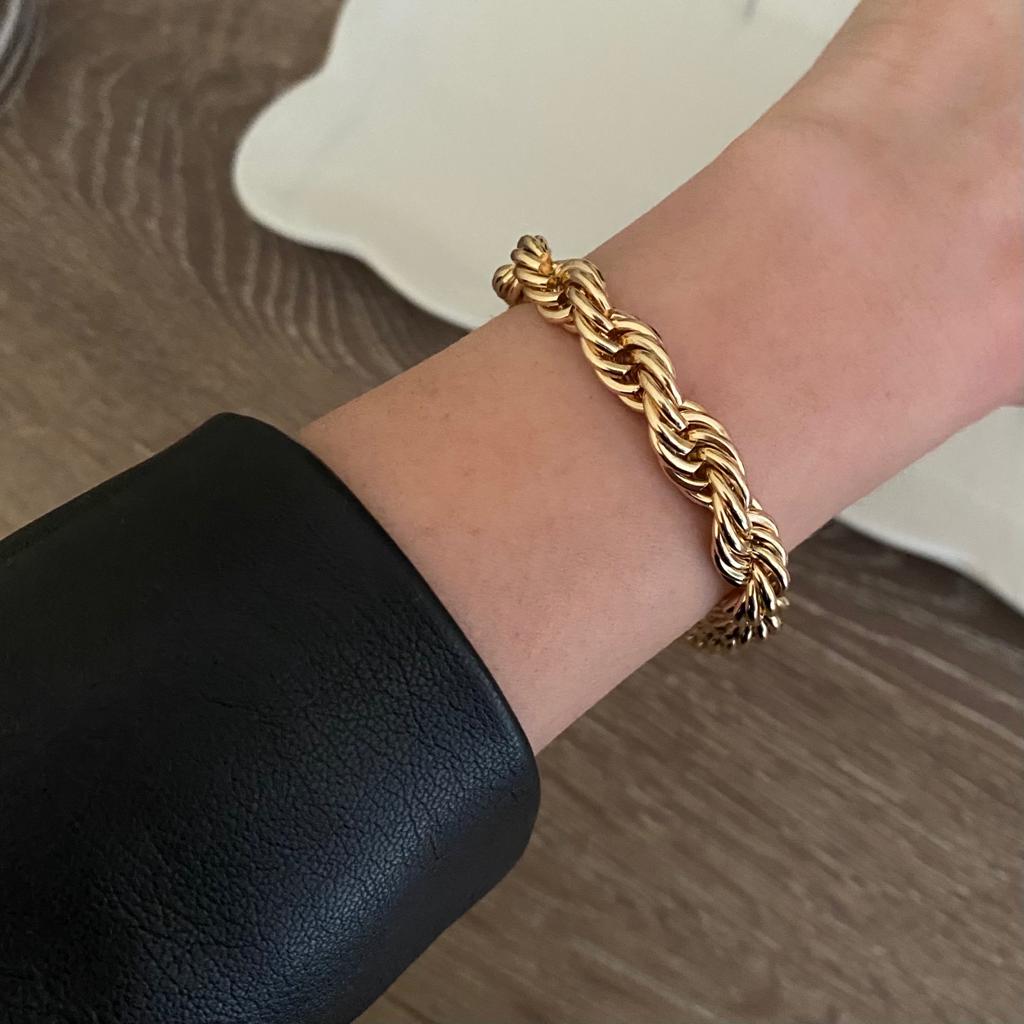 Gold Kalın Burgu Bileklik 1 Gold Kalın Burgu Bileklik