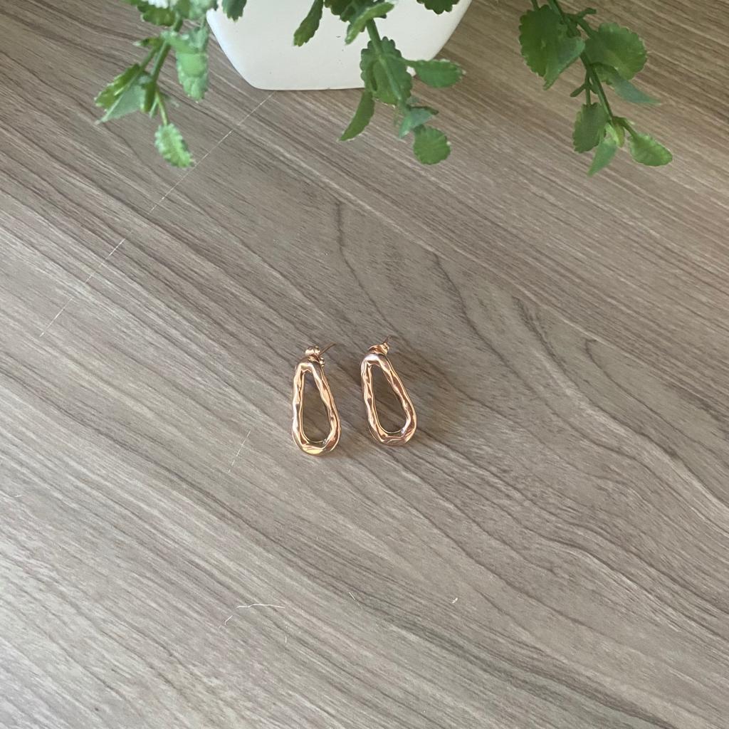 RoseGold Oval Zarif Küpe 3 RoseGold Oval Zarif Küpe - Görsel 3
