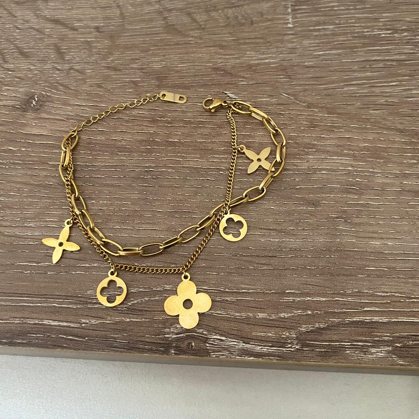 İkili Çelik LV Bileklik Gold 2 İkili Çelik LV Bileklik Gold - Görsel 2