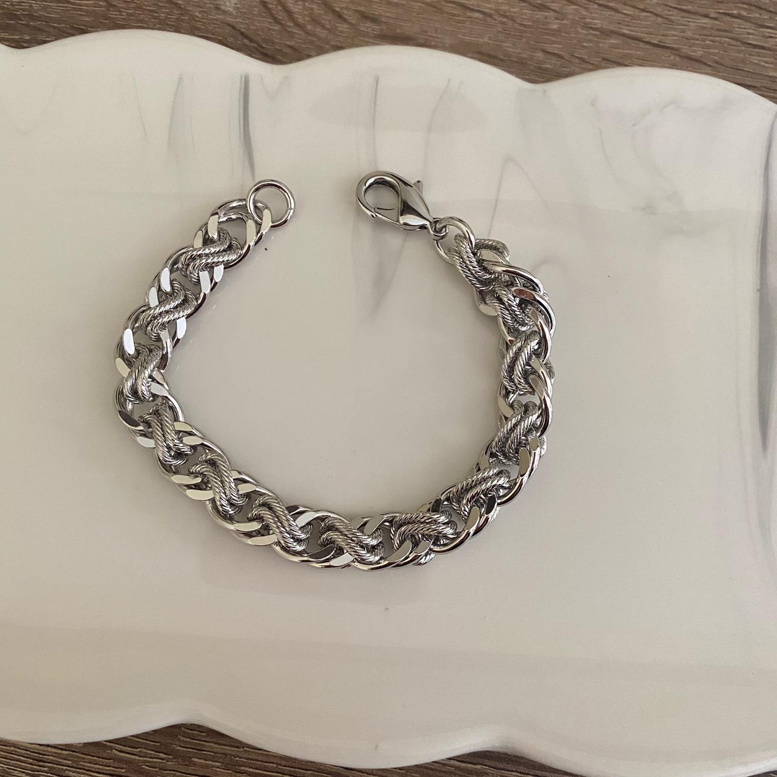 Kalın Örgü Zincir Bileklik Silver 2 Kalın Örgü Zincir Bileklik Silver - Görsel 2