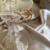 Dubba Gold Taşlı Kıkırdak Küpe Tek 4 Kikirdak Gold tasli earrings 2