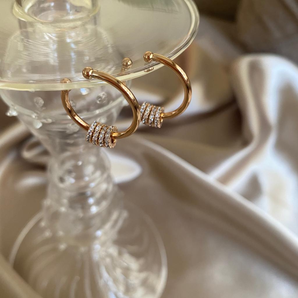 Dubba Gold Taşlı Kıkırdak Küpe Tek 2 Dubba Gold Taşlı Kıkırdak Küpe Tek - Görsel 2