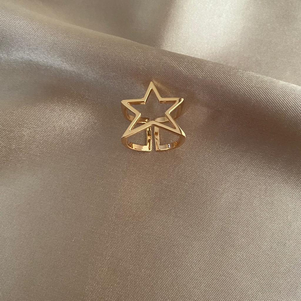 Yıldız Ayarlanabilir Gold Yüzük 3 Yıldız Ayarlanabilir Gold Yüzük - Görsel 3