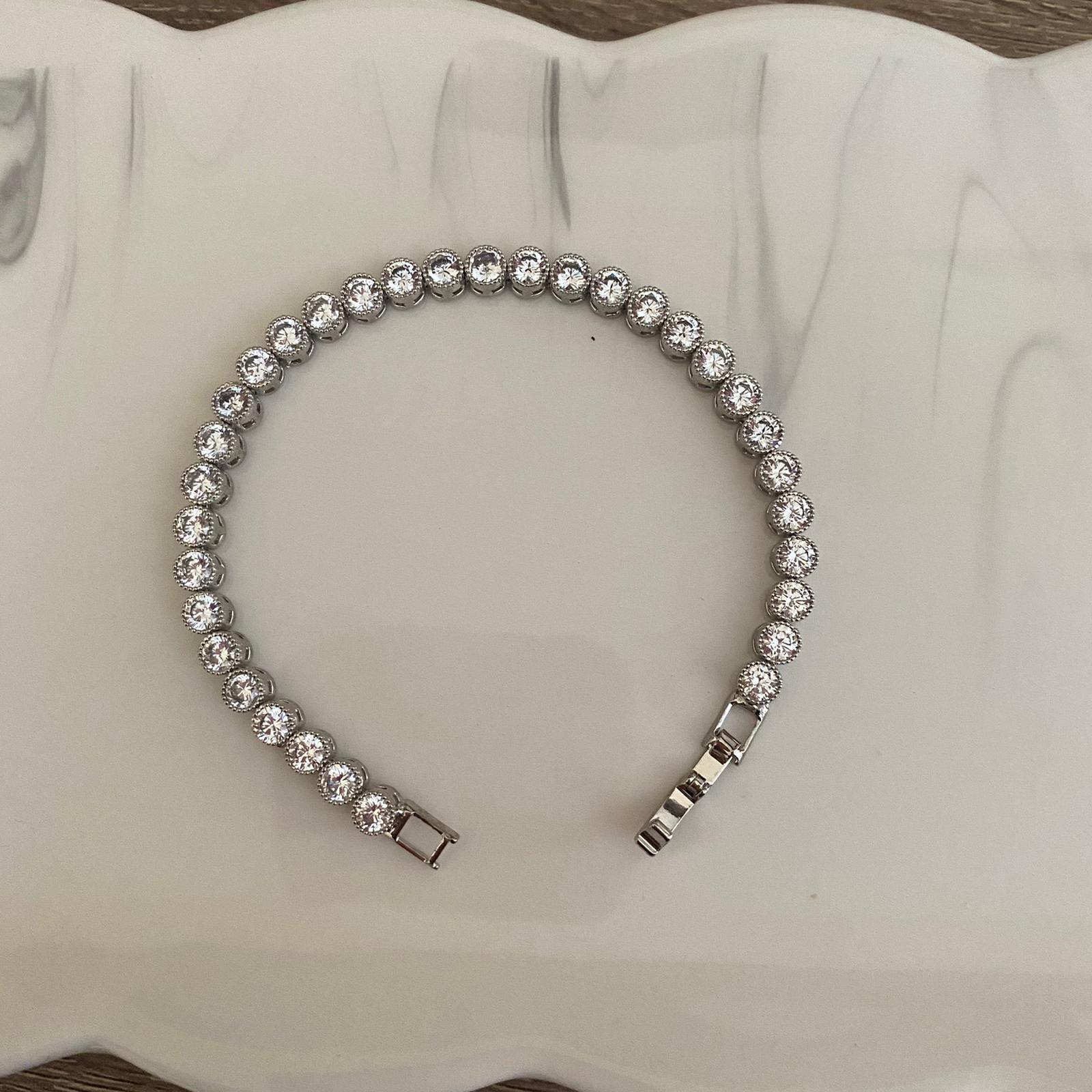 Su Yolu Bileklik Silver Zircon Taşlı 2 Su Yolu Bileklik Silver Zircon Taşlı - Görsel 2