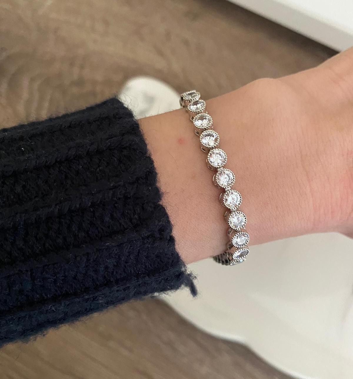Su Yolu Bileklik Silver Zircon Taşlı 1 Su Yolu Bileklik Silver Zircon Taşlı