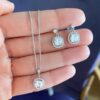 Baget Zirkon Taş Kolye 3 Silver Baget Set 2
