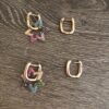 Single Star Colorful Gold Earrings 1