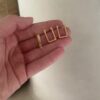 Triple Steel Rosegold rectangle Earrings 3