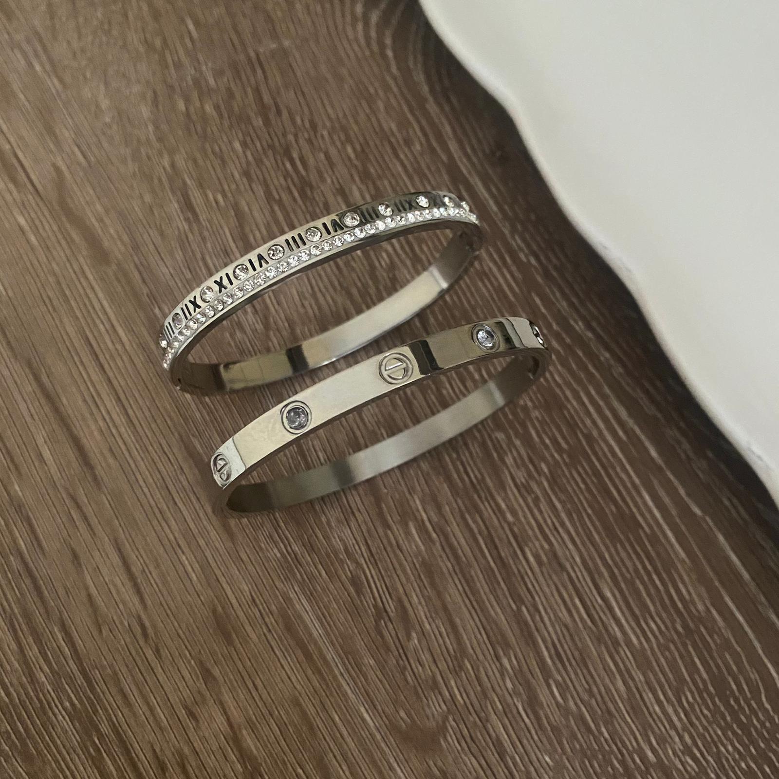 Pagman Zircon Taşlı Çelik Gümüş Kelepçe 3 Pagman Zircon Taşlı Çelik Gümüş Kelepçe - Görsel 3