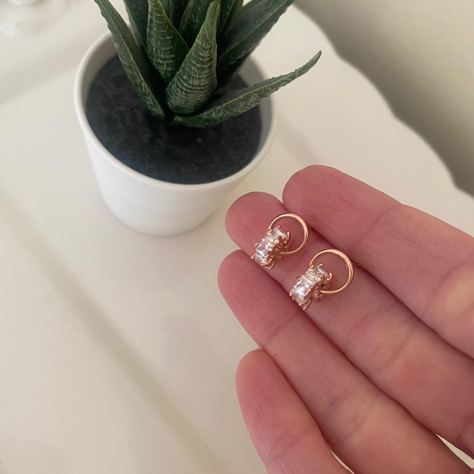 Bamb Gold Zircon Küpe 1 Bamb Gold Zircon Küpe