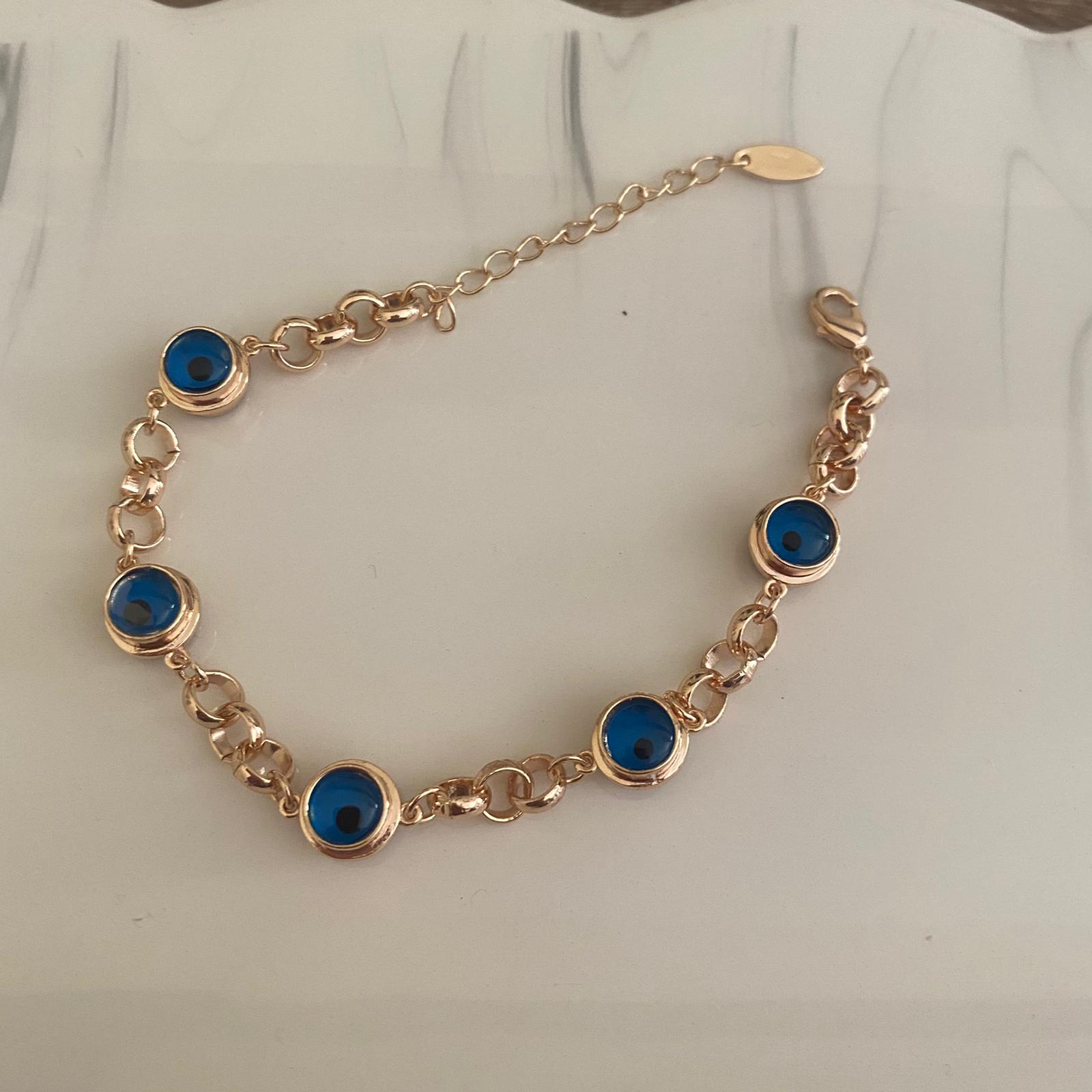Blue Boncuklu Gold Bileklik 2 Blue Boncuklu Gold Bileklik - Görsel 2