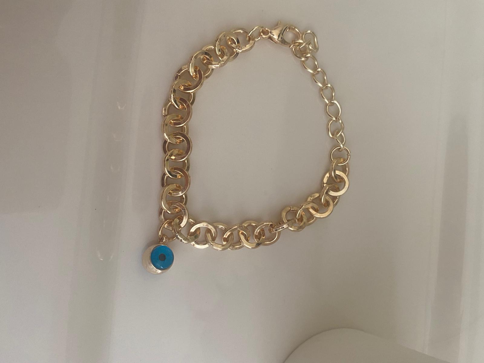 Erlan Gold Mavi Boncuklu Bileklik 1 Erlan Gold Mavi Boncuklu Bileklik