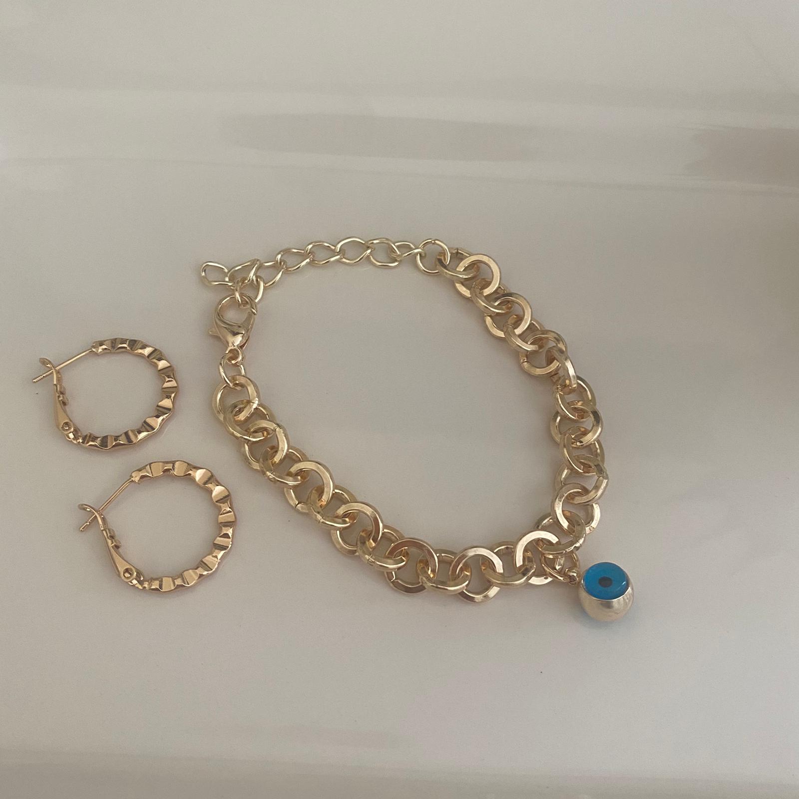 Erlan Gold Mavi Boncuklu Bileklik 2 Erlan Gold Mavi Boncuklu Bileklik - Görsel 2