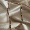 Kassel Renkli Zircon Taşlı Gold Kolye 5 Kassel Colorful Zircon Gold Necklace 3