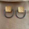 Mingen Gold Kare Küpe 3 Mingen Gold Rectangle Earrings 2