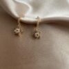 Mini Gold Nazar Boncuklu Yıldız Küpe 4 Mini Gold Stoned Star Evil Eye Errings 1