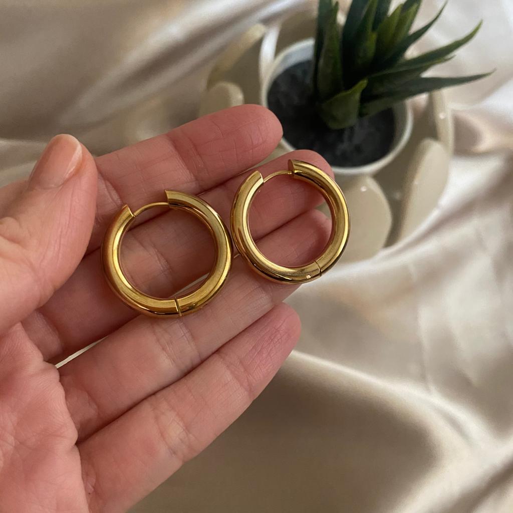 Pots Gold Çelik Halka Küpe 1 Pots Gold Çelik Halka Küpe