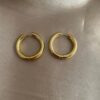 Pots Gold Çelik Halka Küpe 3 Pots Gold Steel Circle Earrings 2