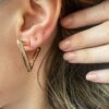 Regens Gold Üçgen Küpe 4 Regens Gold Tringle Earrings 1