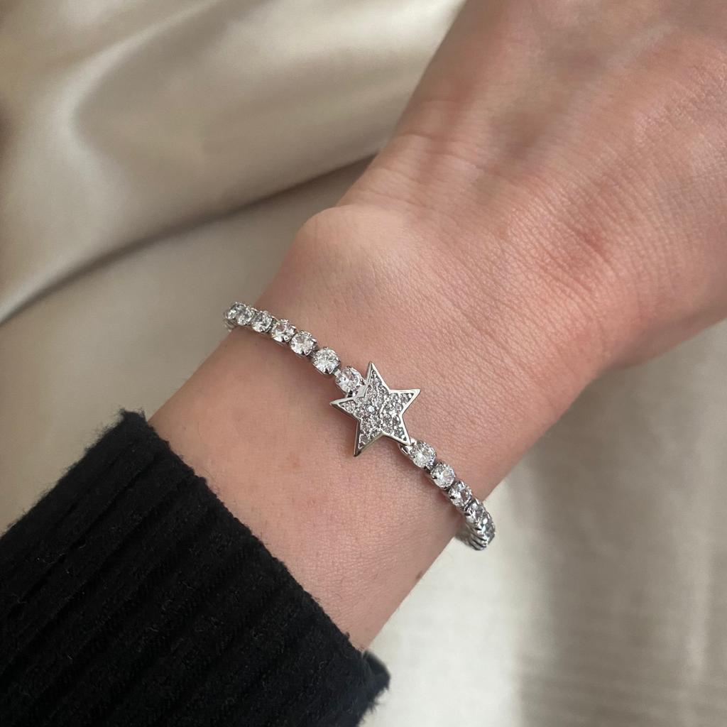 Silver Zircon Yıldız Suyolu Bileklik 1 Silver Zircon Yıldız Suyolu Bileklik