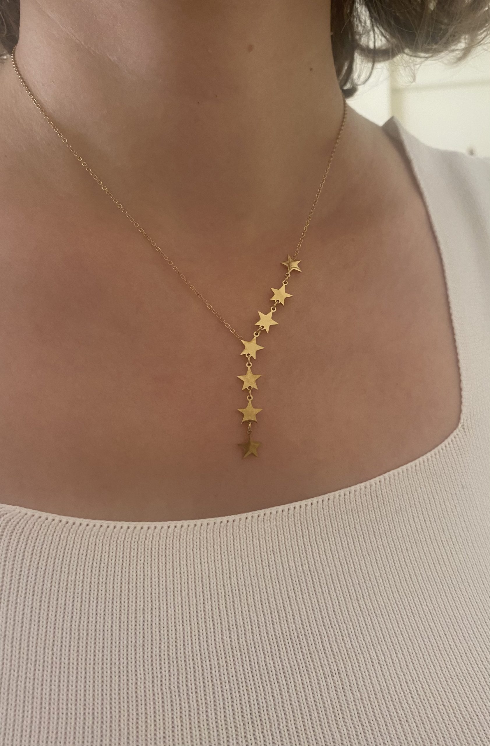 Uzun Yıldız Gold Çelik Kolye 3 Uzun Yıldız Gold Çelik Kolye - Görsel 3