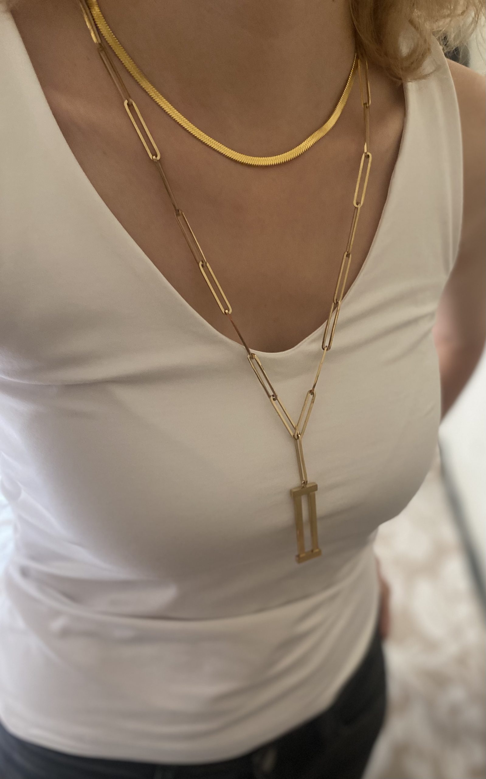 Talya Uzun Çelik Gold Kolye 2 Talya Uzun Çelik Gold Kolye - Görsel 2