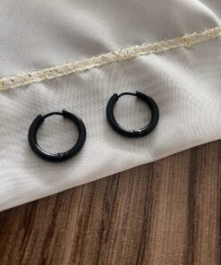 Siyah Çelik Halka Küpe