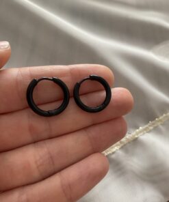 Alternative view of Siyah Çelik Halka Küpe