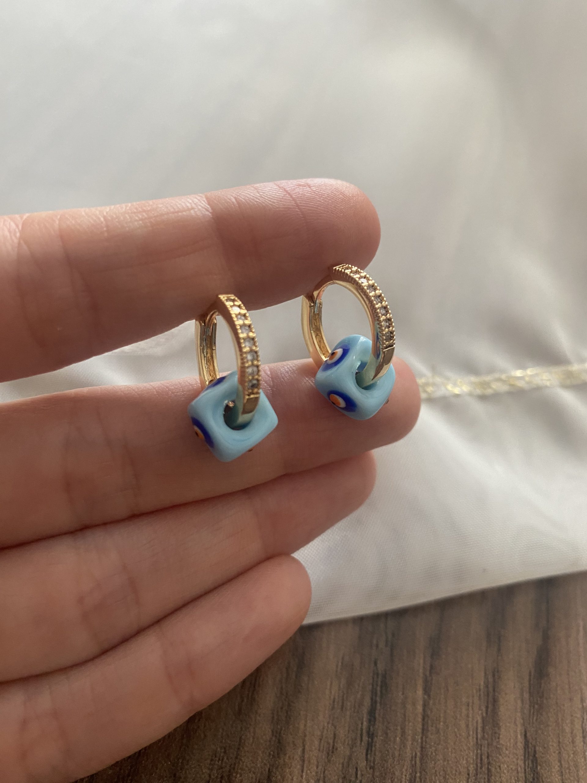 Nazar Boncuklu Halka Küpe 2 Nazar Boncuklu Halka Küpe - Görsel 2