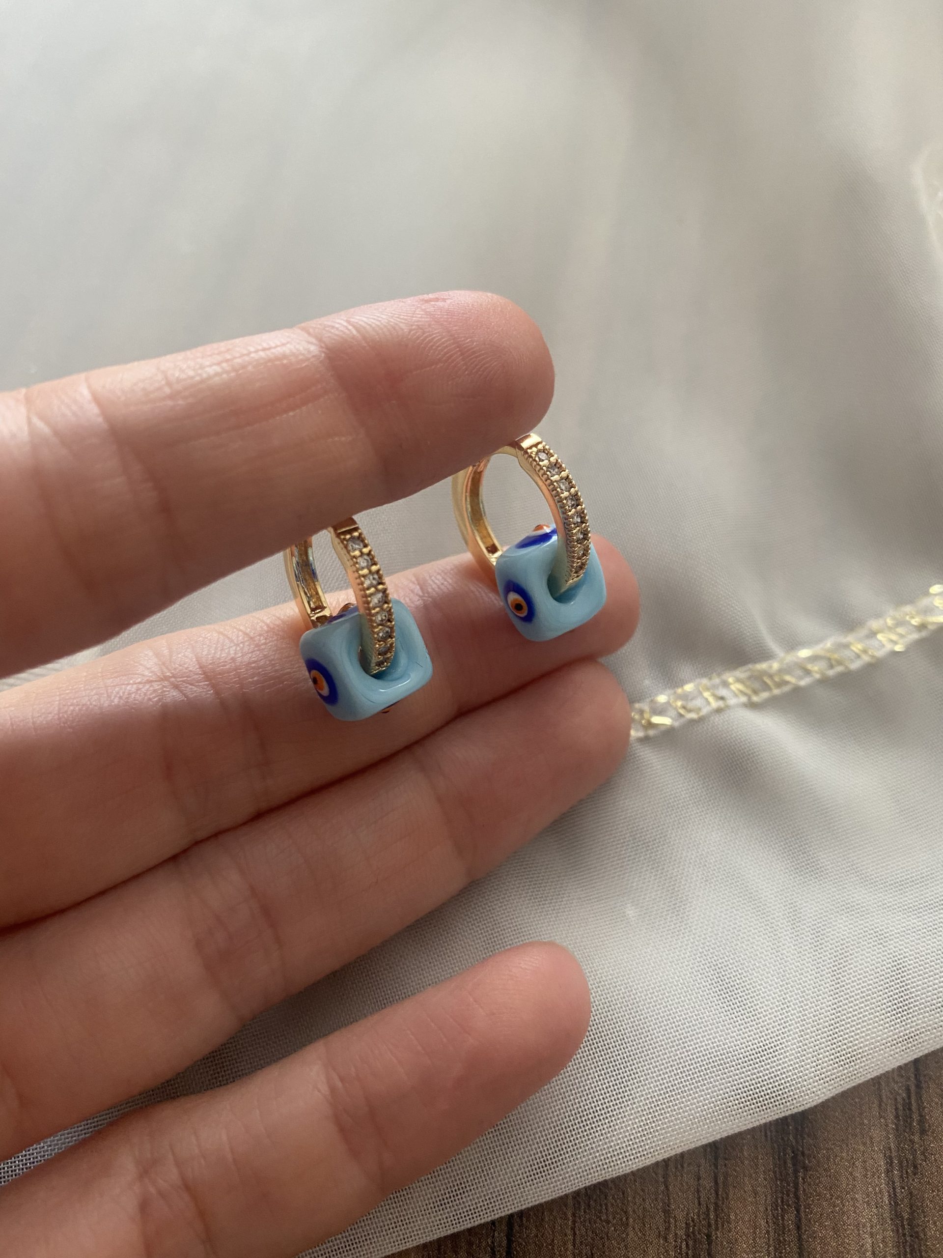 Nazar Boncuklu Halka Küpe 3 Nazar Boncuklu Halka Küpe - Görsel 3