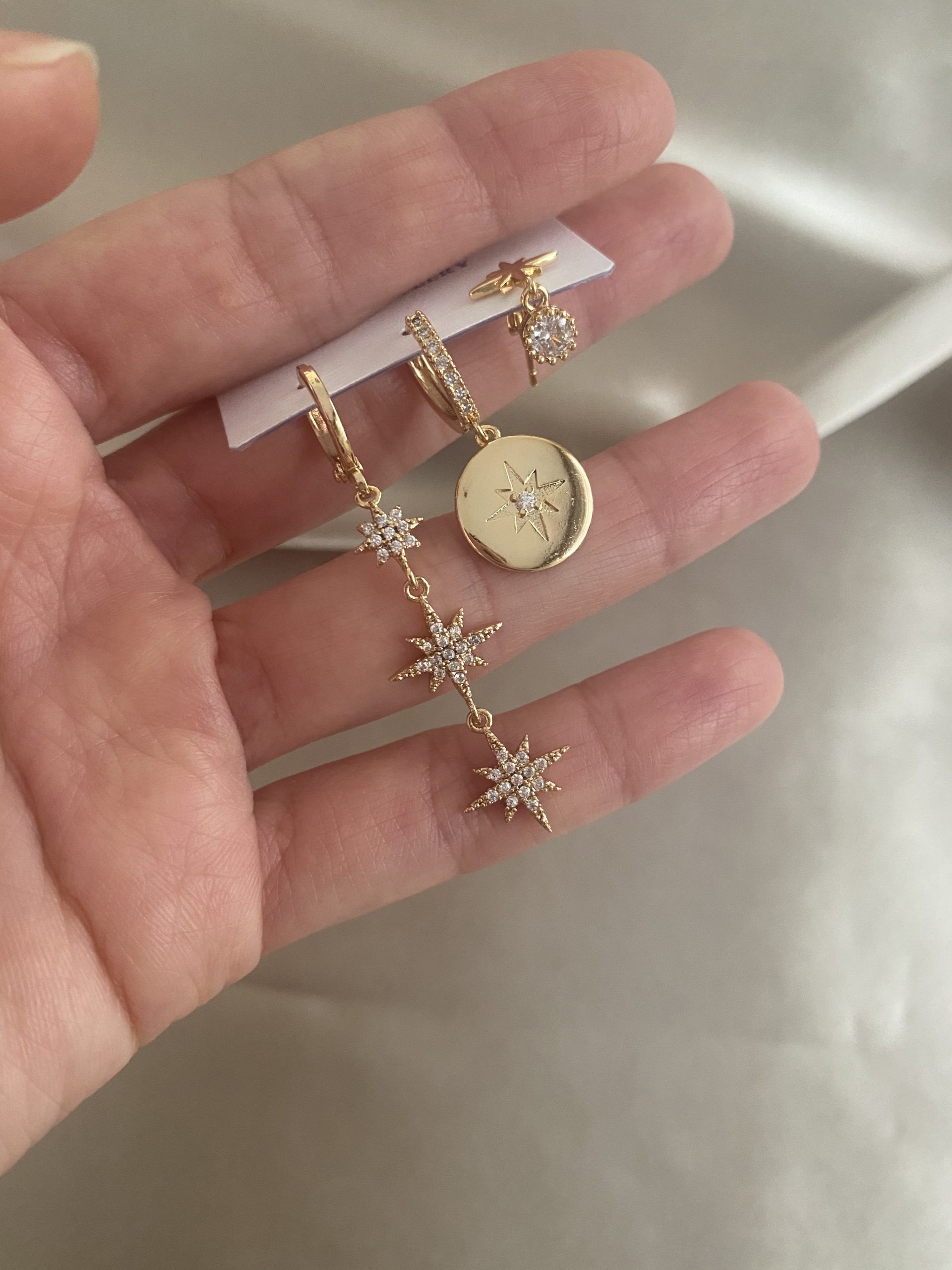 Üçlü Gold Yıldız Set Küpe 3 Üçlü Gold Yıldız Set Küpe - Görsel 3