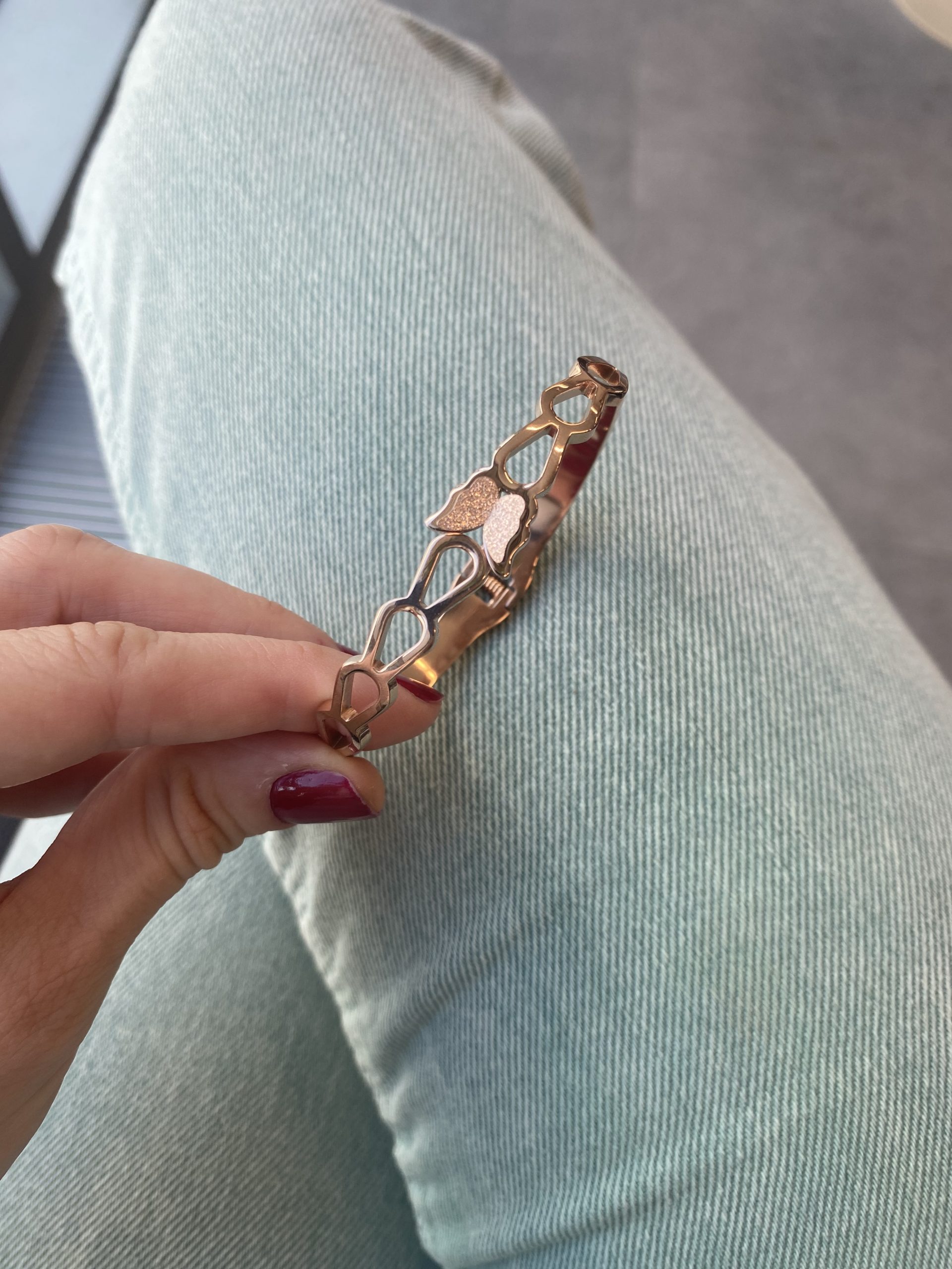 Kelebek Rosegold Kelepçe Bileklik 4 Kelebek Rosegold Kelepçe Bileklik - Görsel 4