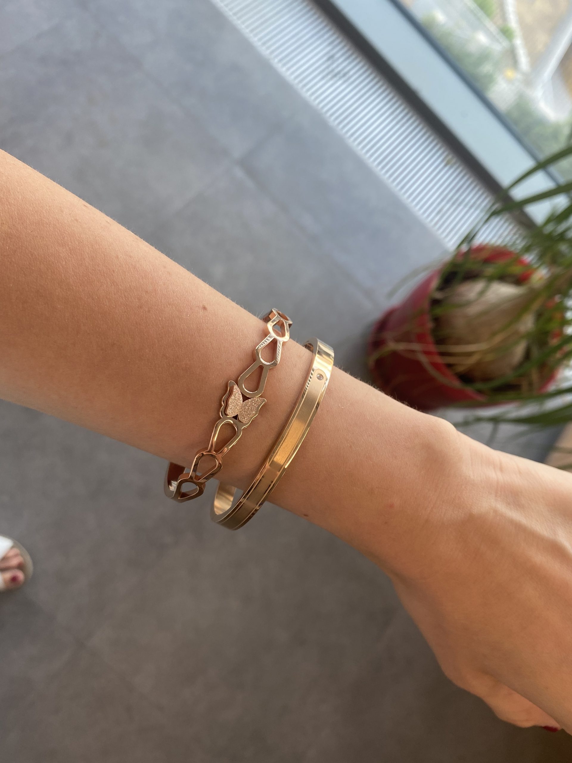Kelebek Rosegold Kelepçe Bileklik 2 Kelebek Rosegold Kelepçe Bileklik - Görsel 2