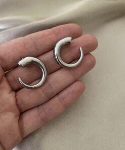 Alternative view of Yarım Halka Silver Çelik Küpe