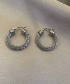 Alternative view of Hasır Silver Halka Küpe