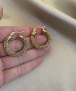 Hasır Gold Halka Küpe