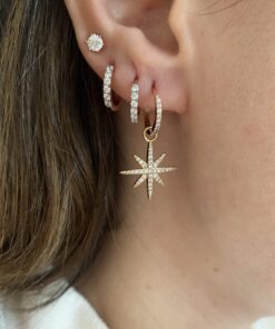 Kutup Yıldızı Zirkon Taş Küpe