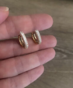 Alternative view of Oval Taşlı Halka Küpe