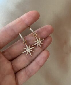 Alternative view of Kutup Yıldızı Zirkon Taş Küpe