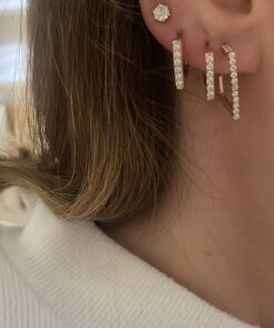 Alternative view of Square Zirkon Taşlı Küpe