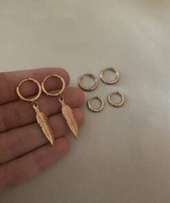 Rosegold Çelik Set Küpe