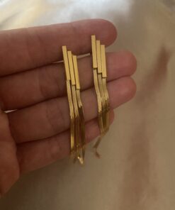 Alternative view of Stela Long Gold Çelik Küpe