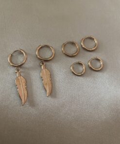 Alternative view of Rosegold Çelik Set Küpe