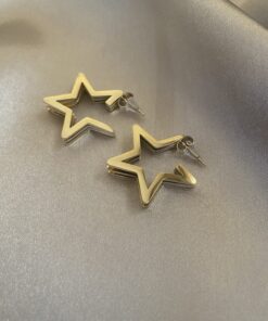 Alternative view of Katmanlı Yıldız Gold Çelik Küpe